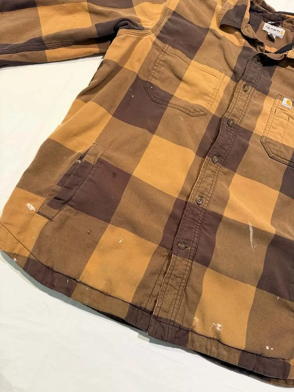 Carhartt Hubbard Sherpa-Lined Plaid Shirt Jacket Size Large